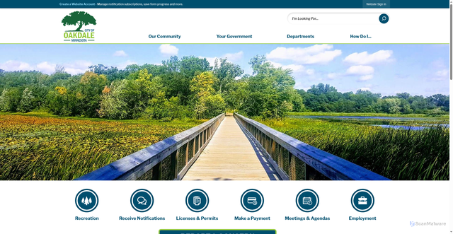 Security scan screenshot of https://oakdalemn.gov/