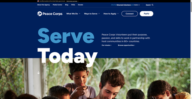 Security scan screenshot of https://www.peacecorps.gov/