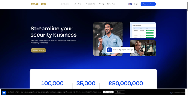 Security scan screenshot of https://guardhousehq.co.uk