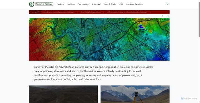 Security scan screenshot of http://surveyofpakistan.gov.pk
