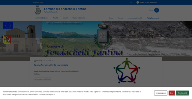 Security scan screenshot of https://comune.fondachellifantina.me.it/
