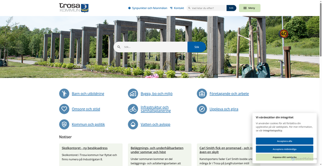 Security scan screenshot of http://www.trosa.se