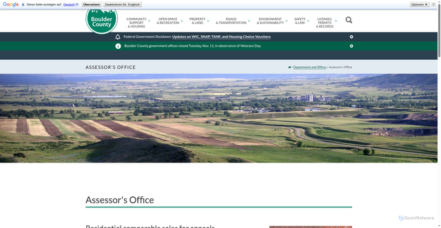 Security scan screenshot of https://bouldercounty.gov/departments/assessor/