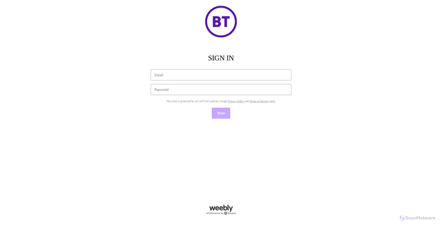 Security scan screenshot of https://btinternet-103767.weeblysite.com/