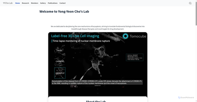 Security scan screenshot of https://yycho-lab-website-xt7pklifrp.edgeone.dev/