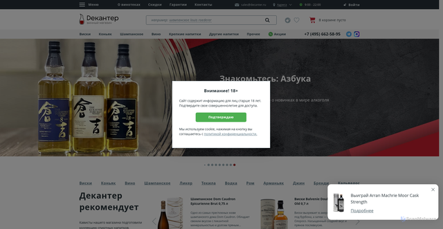 Security scan screenshot of https://decanter.ru