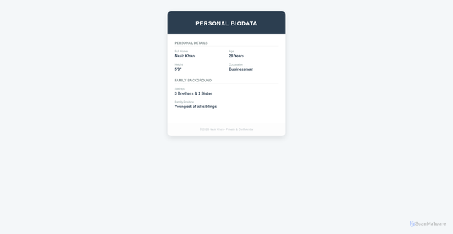 Security scan screenshot of https://biodatafornasir-o74wh0g020.edgeone.dev/