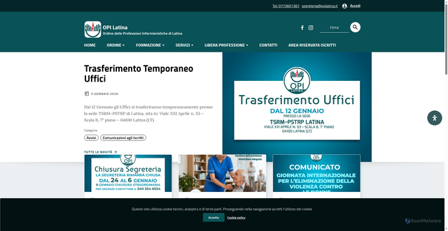 Security scan screenshot of https://www.opilatina.it/