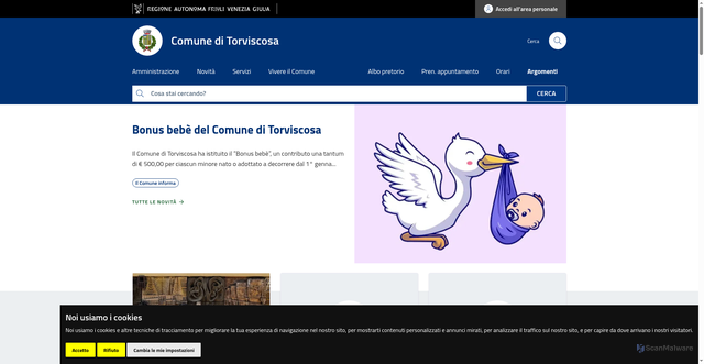 Security scan screenshot of https://www.comune.torviscosa.ud.it
