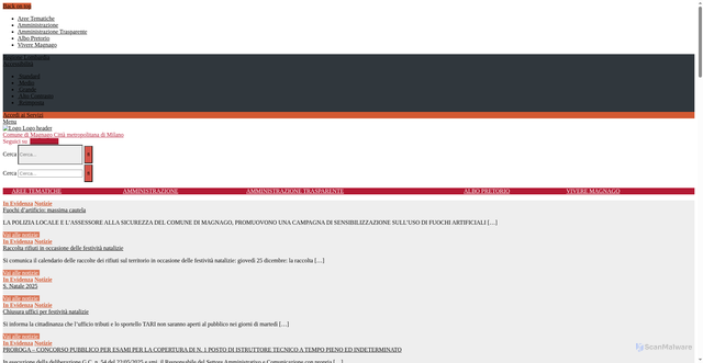 Security scan screenshot of https://comune.magnago.mi.it/