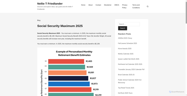 Security scan screenshot of https://nellietfriedlandert.pages.dev/oypko-social-security-maximum-2025-llhly/