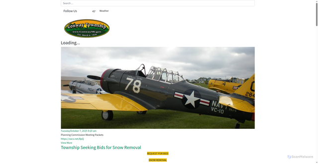 Security scan screenshot of https://www.conwaymi.gov/