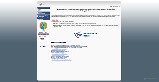 Security scan screenshot of https://ohioimpactsiis.org/siisprod/