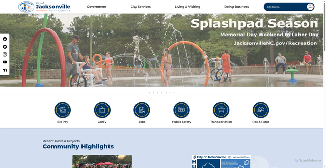 Security scan screenshot of https://jacksonvillenc.gov/