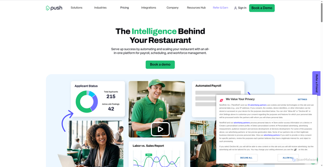 Security scan screenshot of https://pushoperations.com