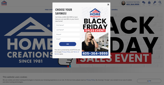 Security scan screenshot of https://www.homecreations.com/