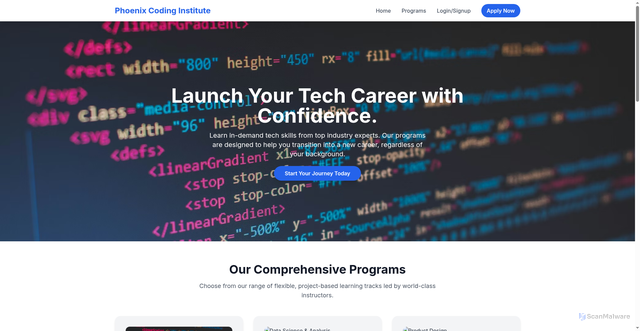 Security scan screenshot of https://phoenixcodinginstitute-2lxbv8tsre.edgeone.dev/