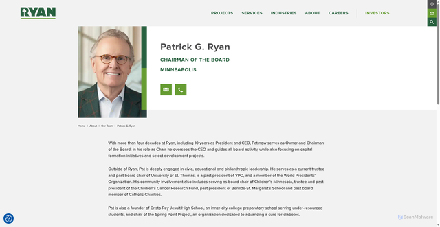 Security scan screenshot of https://www.ryancompanies.com/about/our-team/patrick-g-ryan/