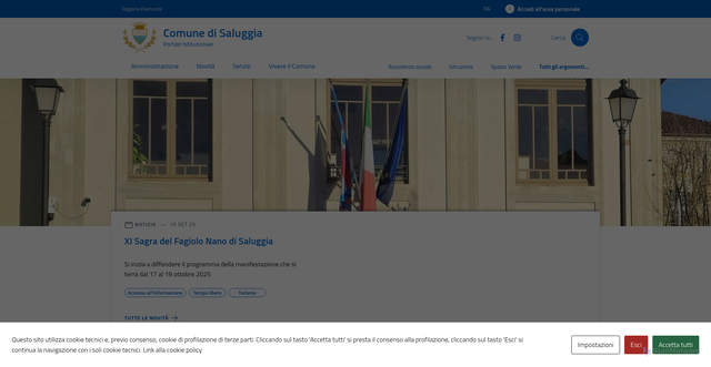 Security scan screenshot of https://comune.saluggia.vc.it/