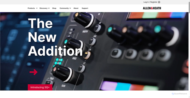 Security scan screenshot of allen-heath.com