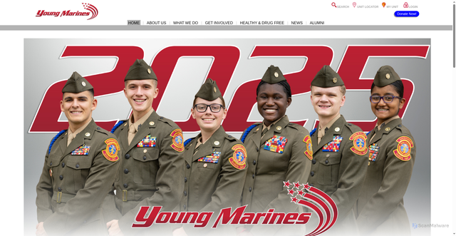 Security scan screenshot of https://youngmarines.org/