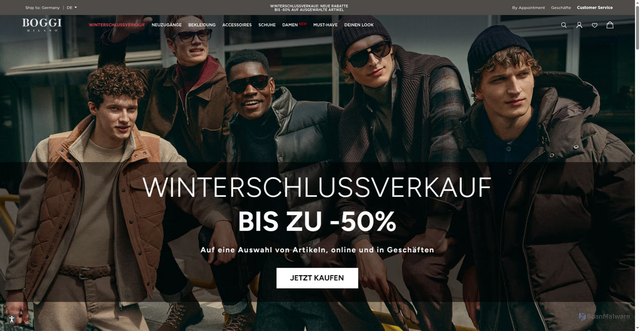 Security scan screenshot of https://www.boggi.com