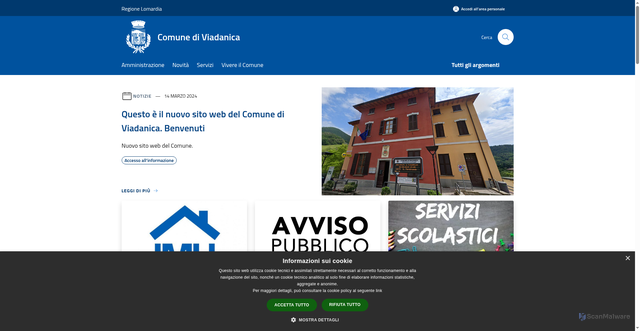 Security scan screenshot of https://www.comune.viadanica.bg.it