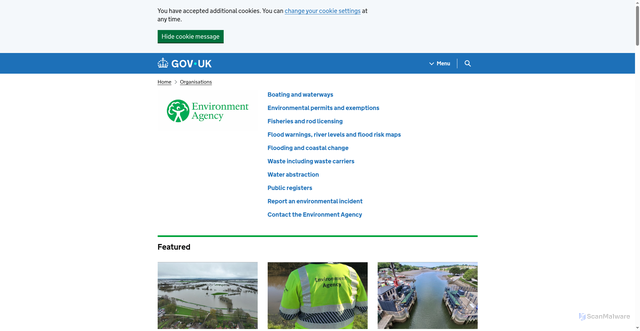 Security scan screenshot of http://www.environment-agency.gov.uk/aboutus/organisation/100982.aspx