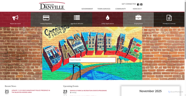 Security scan screenshot of https://danvillein.gov/