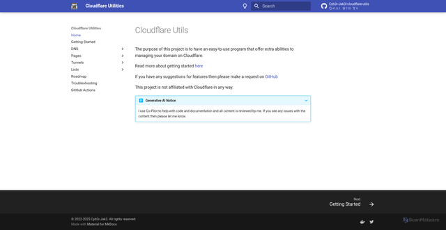 Security scan screenshot of http://cloudflare-utils.pages.dev/