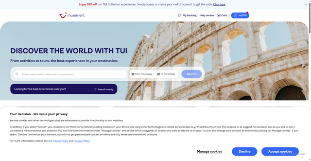 Security scan screenshot of https://www.tuimusement.com/us