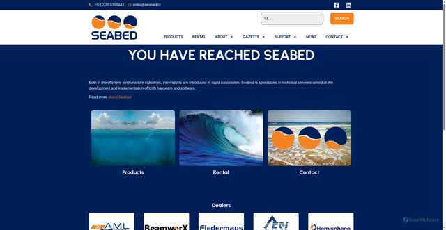 Security scan screenshot of https://www.seabed.nl/