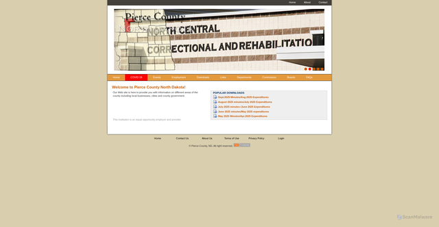 Security scan screenshot of https://piercecountynd.gov/