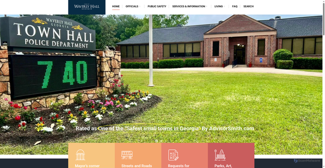 Security scan screenshot of https://www.waverlyhallga.gov/