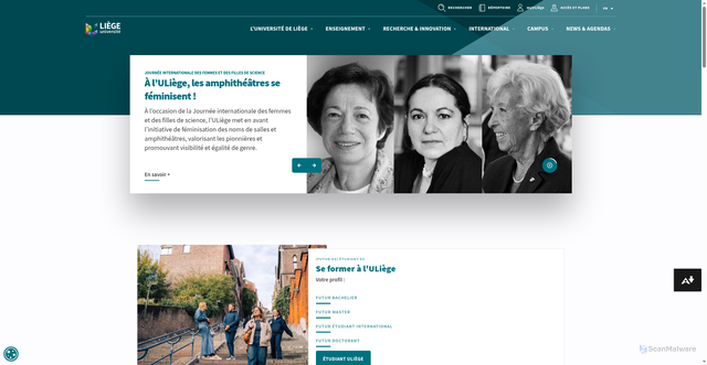 Security scan screenshot of https://uliege.be