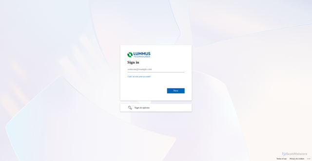 Security scan screenshot of https://lummustech-my.sharepoint.com