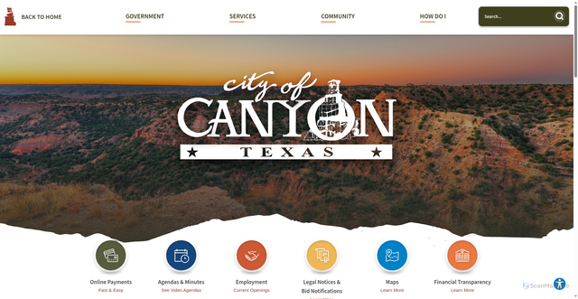 Security scan screenshot of https://canyontx.gov/