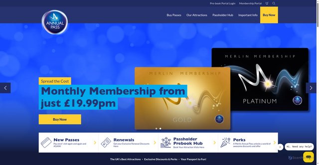 Security scan screenshot of https://merlinannualpass.co.uk