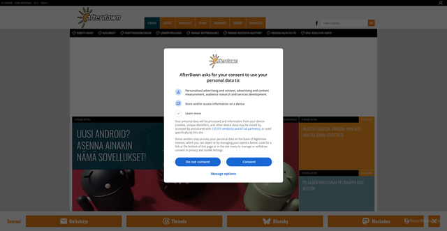 Security scan screenshot of https://fin.afterdawn.com