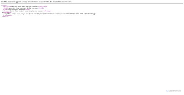 Security scan screenshot of https://popunify-2.ap-southeast-1.aliyuncs.com
