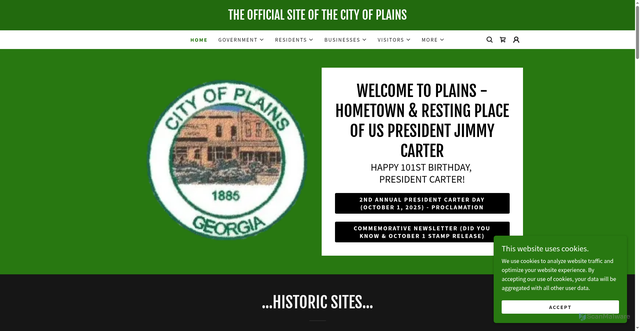 Security scan screenshot of https://plainsgeorgia.gov/