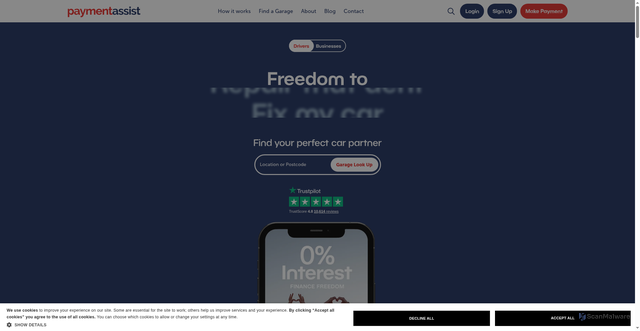 Security scan screenshot of https://payment-assist.co.uk