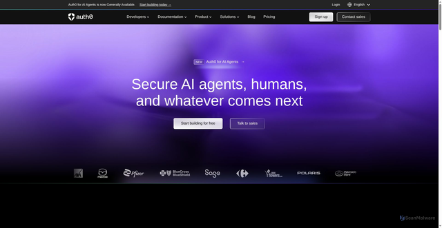Security scan screenshot of https://eu.auth0.com