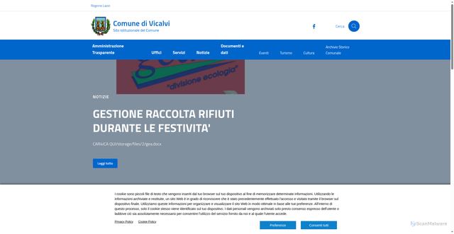 Security scan screenshot of https://www.comune.vicalvi.fr.it/