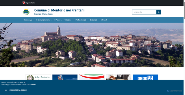 Security scan screenshot of https://www.comune.montorioneifrentani.cb.it/hh/index.php