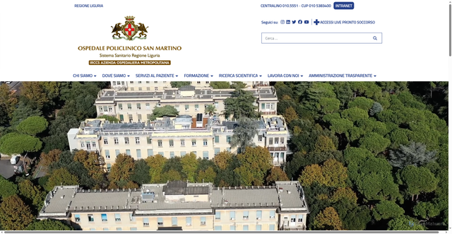Security scan screenshot of https://www.ospedalesanmartino.it/it/