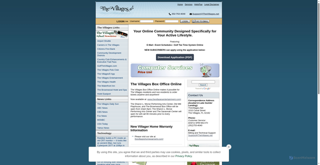 Security scan screenshot of https://www.thevillages.net/