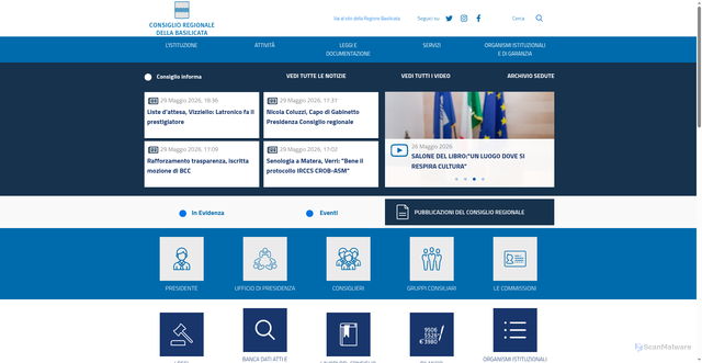Security scan screenshot of https://www.consiglio.basilicata.it
