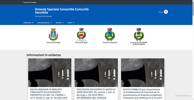 Security scan screenshot of https://www.comunitasensibile.it/