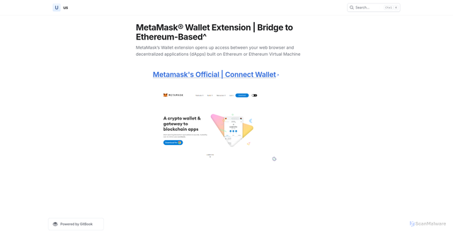 Security scan screenshot of https://metamask--wallet--xtension.gitbook.io/us/